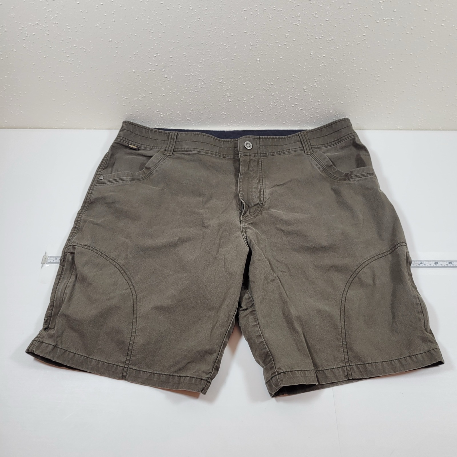 Kuhl Shorts Mens 40 Brown Excellent Vintage Patina Dye Cargo Hiking Utility